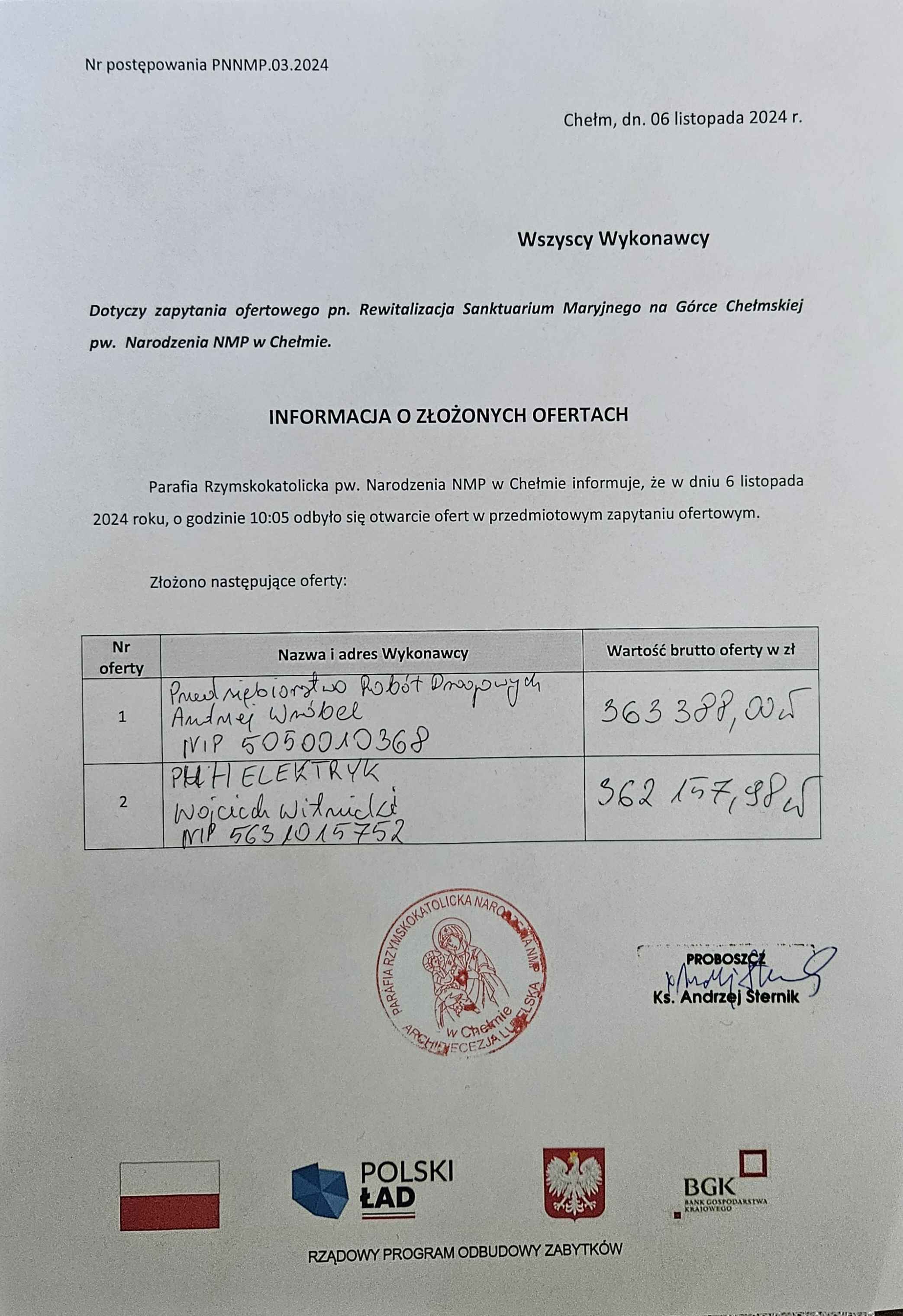 2024 11 06 informacja o zlozonych ofertach